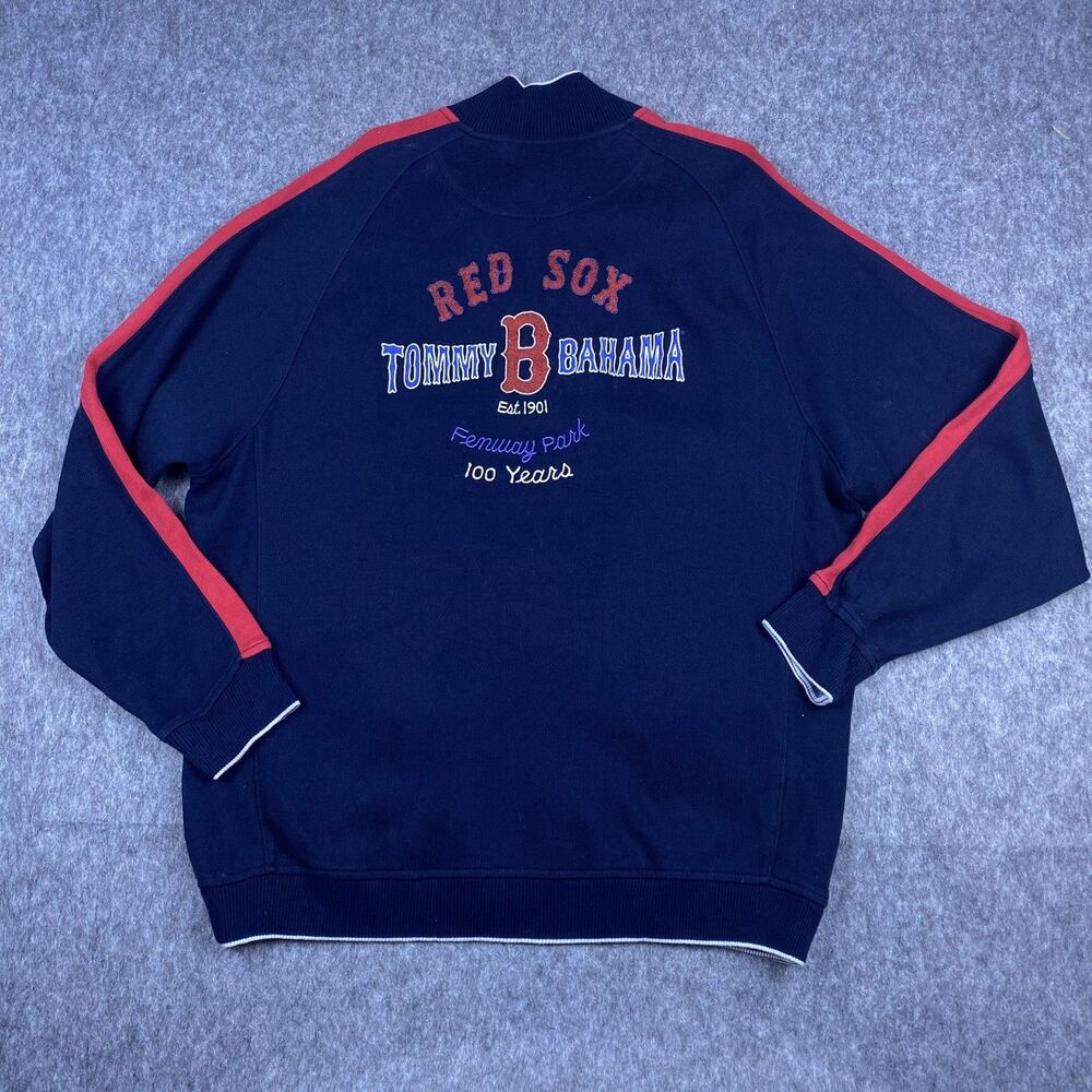 Vtg Tommy Bahama Men's Boston Red Sox Jacket Full Zip Fenway 100 Years Size XL
